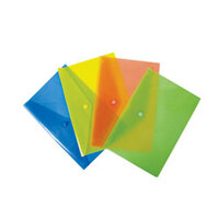 Папка-конверт пластиковая с кнопкой А4, 0.18мм, полупрозрачный, цвет зеленый (PK803Agrn)